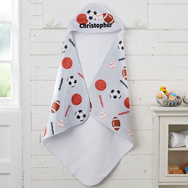 Personalized Hooded Towel -  All About Sports - 21497