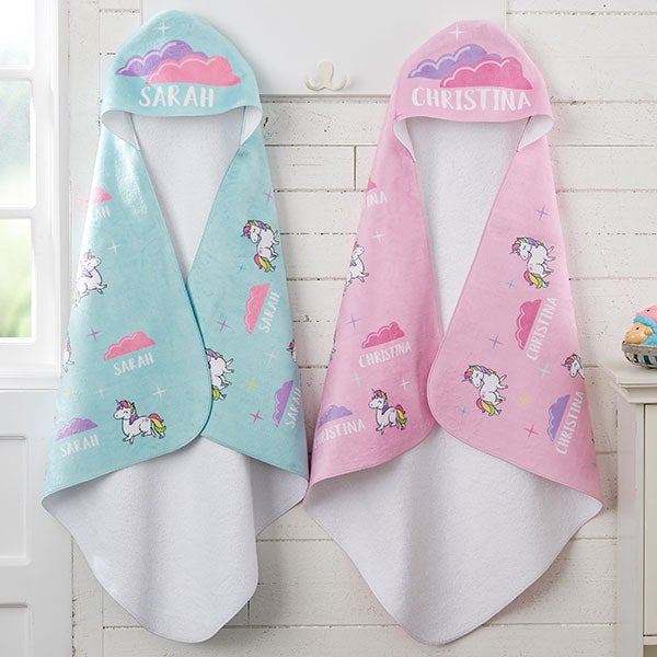 Personalized Hooded Towels - Unicorn Adventure - 21499