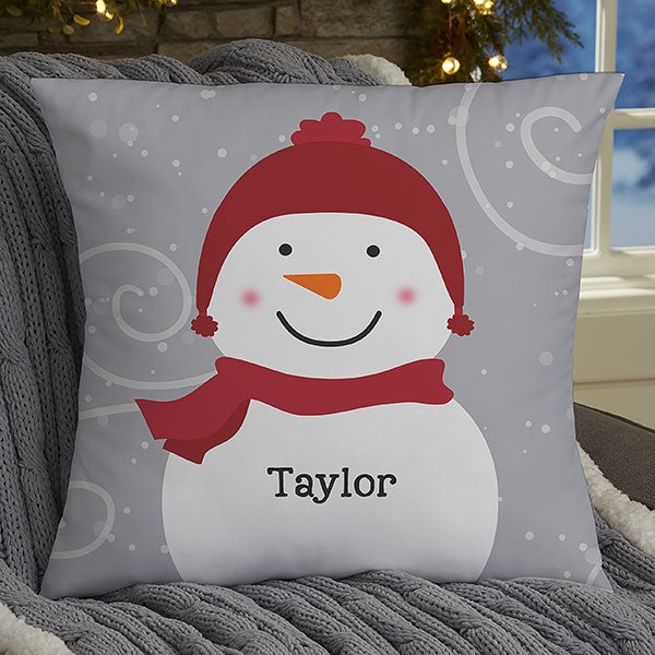 Snowman Family Personalized Lumbar Pillow - 21535