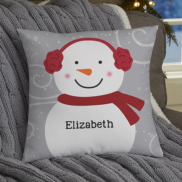 Snowman Family Personalized Lumbar Pillow - 21535