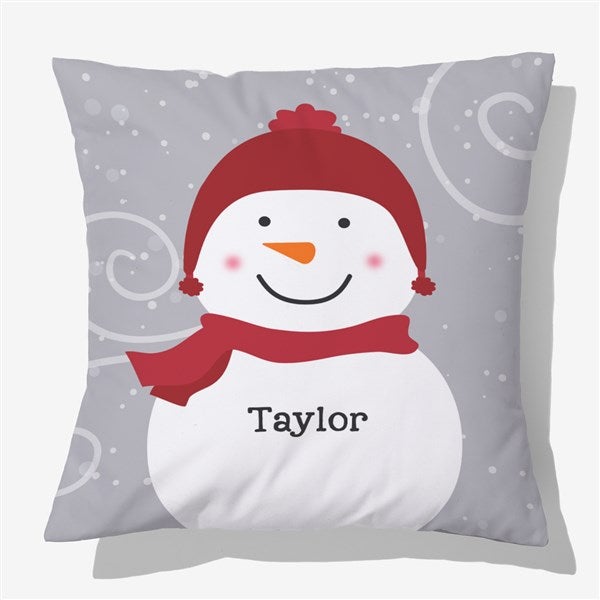 Snowman Family Personalized Lumbar Pillow - 21535