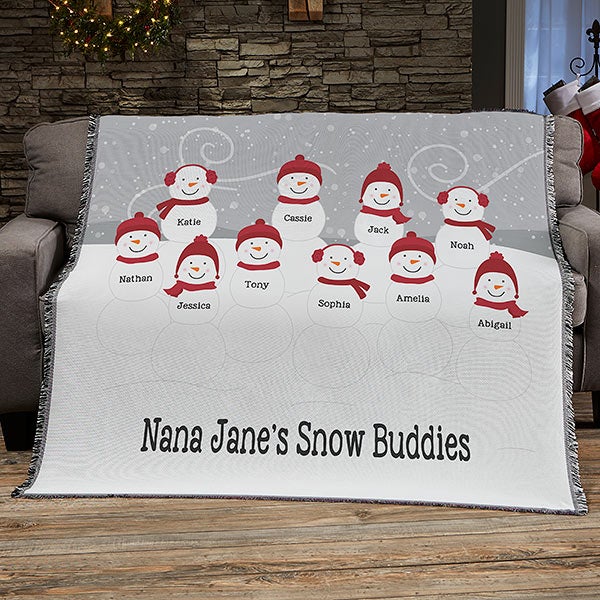 Snowman Family Personalized Blankets - 21537