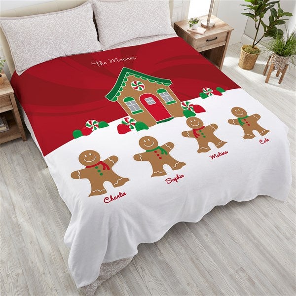 Gingerbread Family Personalized Blankets - 21538