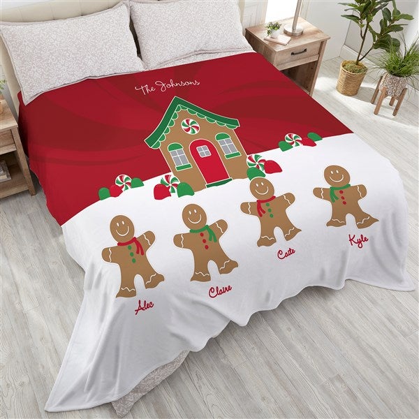 Gingerbread Family Personalized Blankets - 21538