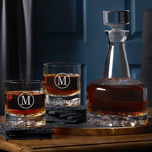 Engraved Whiskey Decanter Set - Orrefors - 21574