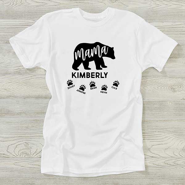 Mothers Day Shirt Bear Family Shirts Personalized Short-Sleeve Unisex T-Shirt Papa Bear Mama Bear Shirt Floral Mama Bear Shirt