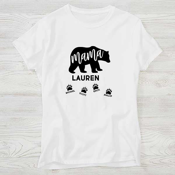 Mama Bear Personalized Ladies Fitted Tee