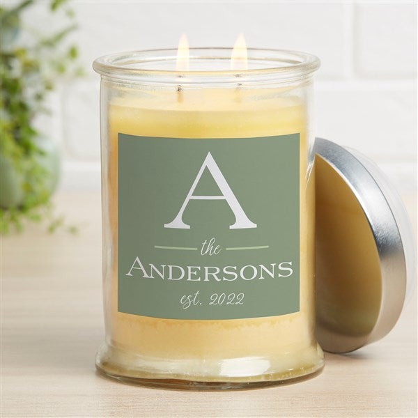 Family Name & Monogram Personalized Candle - 21610