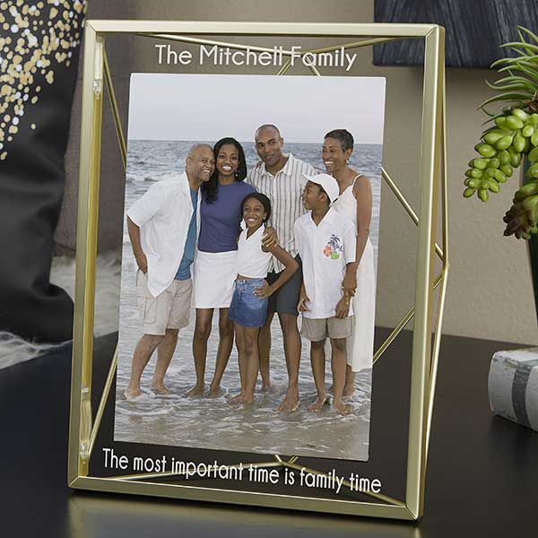 Gold Prisma Engraved Glass Photo Frame - 21618