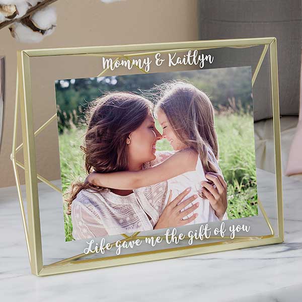 Engraved Photo Frame - Gold Prisma Glass - 21623