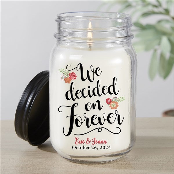 We Decided On Forever Personalized Wedding Candle Jar - 21630