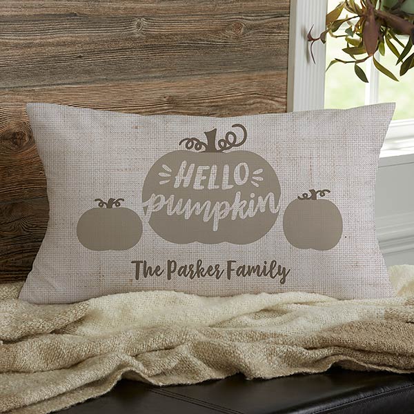 Personalized Fall Throw Pillows - Hello Pumpkin - 21634
