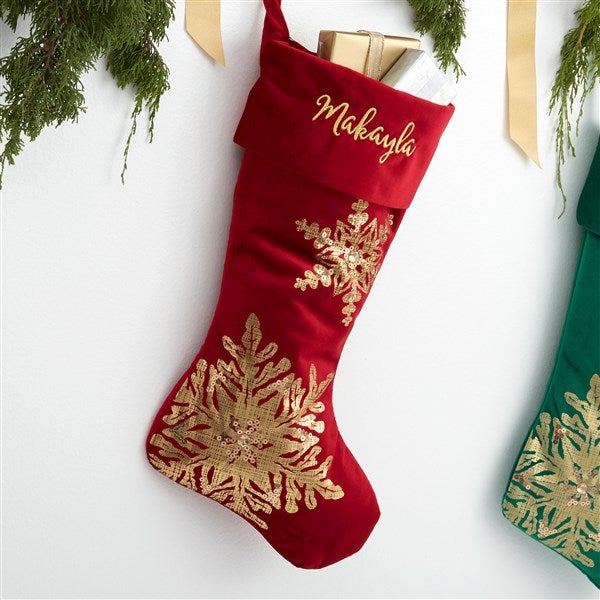 Personalized Red & Gold Christmas Stockings - 21635