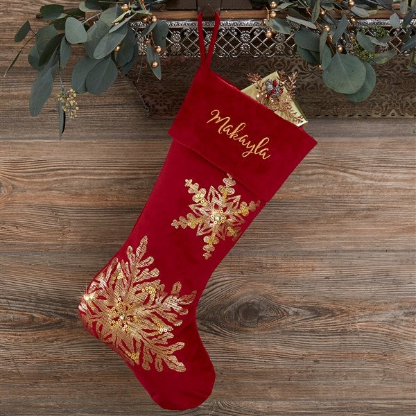 Personalized Red & Gold Christmas Stockings - 21635