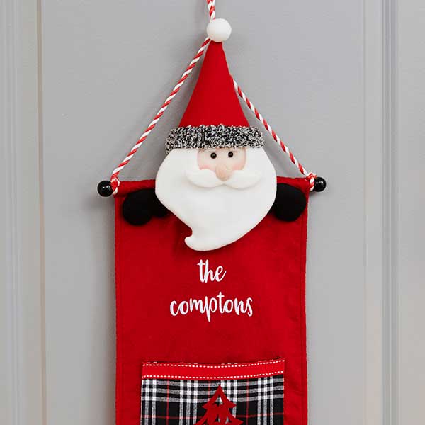 Details about   Santa Red White Fabric Hat Cap Holiday Christmas Hanging Card Holder NEW 
