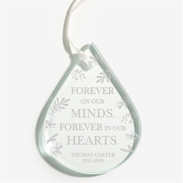 Memorial Teardrop Engraved Glass Ornaments - 21666