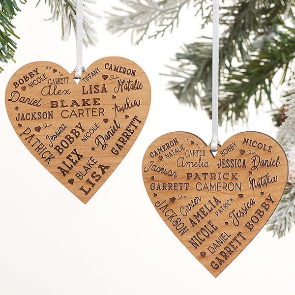 Close To Her Heart Personalized Natural Wood Ornament