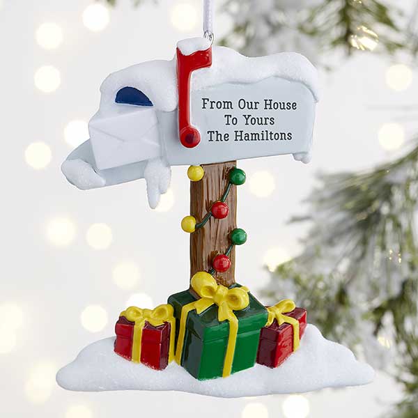 Holiday Greetings Personalized Mailbox Ornament