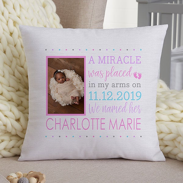 Baby Girl Story Personalized Photo Pillow Baby Keepsake