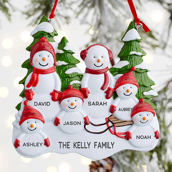 Personalized Snowman Family Ornaments - 21701