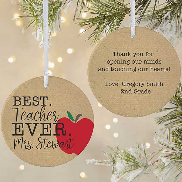 Best Teacher Ever - Personalized Teacher Ornaments - 21710