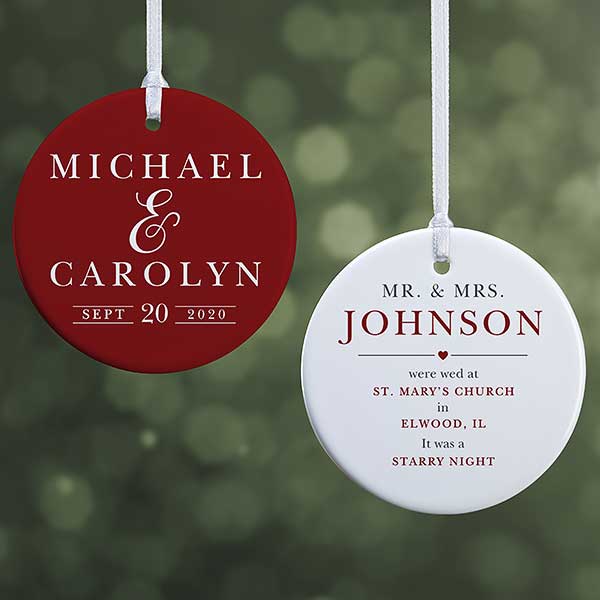 wedding day christmas ornament