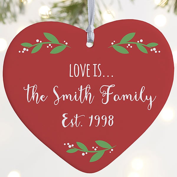 Love Is... Personalized Heart Ornaments - 21719