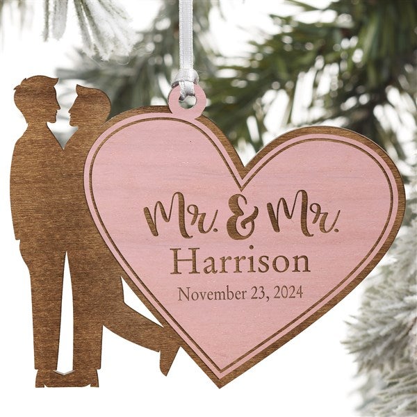 Wedding Couple Personalized Wood Christmas Ornaments - 21727