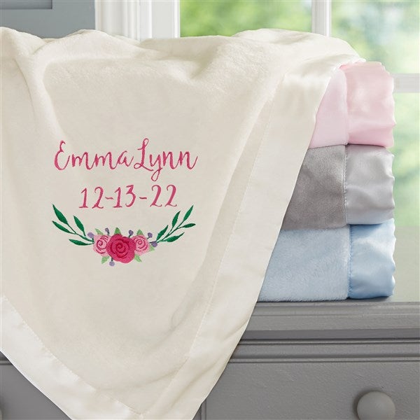 Embroidered Personalised Blanket Lady Men Children Pets Grandparent Memory Aid 