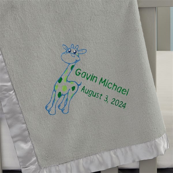 Embroidered Giraffe Baby Blankets - 21736