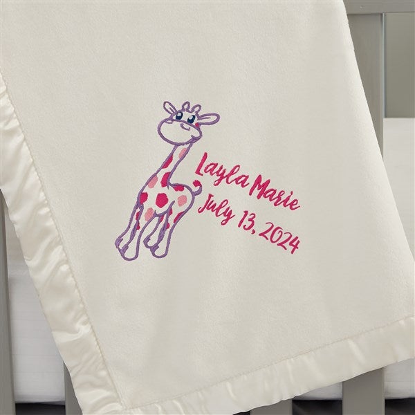 Embroidered Giraffe Baby Blankets - 21736