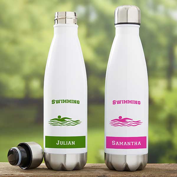 Swimming Personalized Insulated Water Bottles - 21744