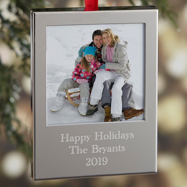 Photo Memories Engraved Gold Picture Frame Ornament Photo Memories Engraved Picture Frame Ornaments 21770