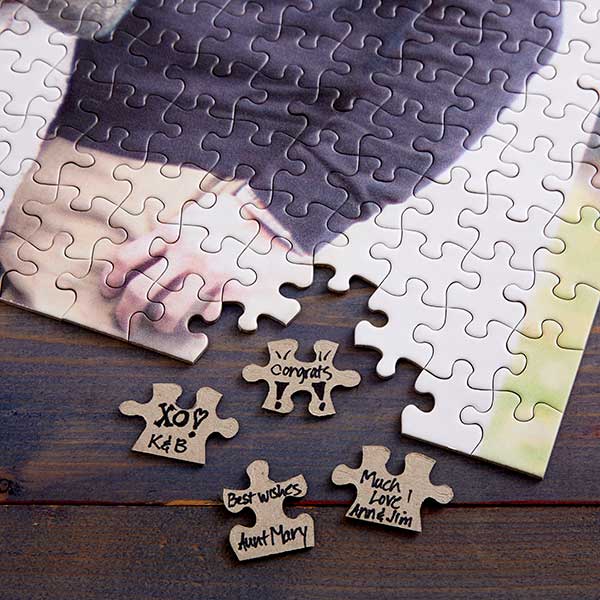 dinsdag Speciaal breedtegraad Wedding Puzzle Guest Book Personalized 500 Piece Photo Puzzle