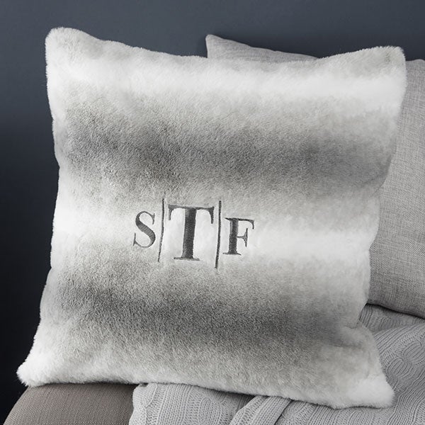 Personalized Faux Fur Throw Pillow