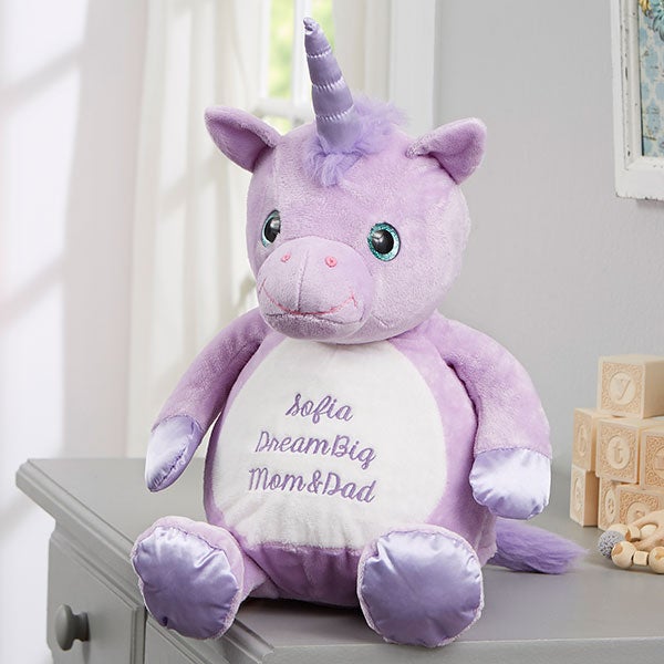 Personalized Plush Teddy Bear or Unicorn with FREE delivery. 