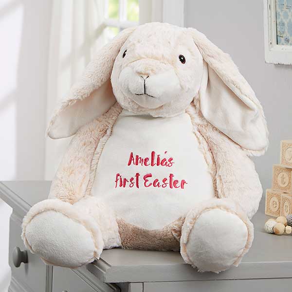 Personalized Stuffed Bunny Rabbit Pillow Easter Gift for Babies and Children 