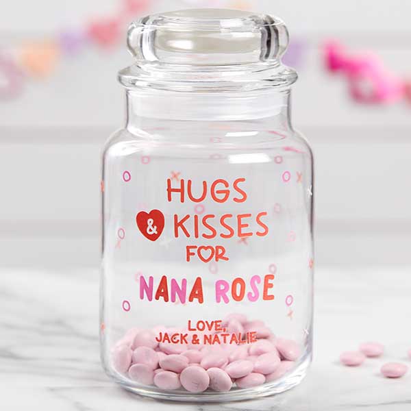 Hugs & Kisses Personalized Candy Jar - 21830