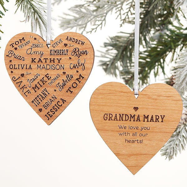 Personalised Heart Message Ornament Keepsake Birthday Grandma Mothers Day Gift