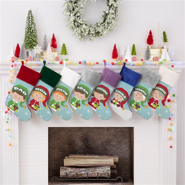 Christmas Elf Characters Personalized Christmas Stockings