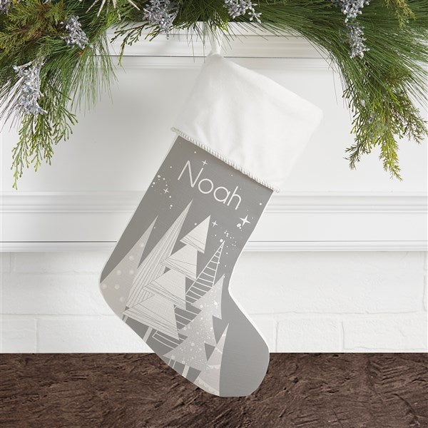 Frosty Neutrals Personalized Christmas Stockings - 21846