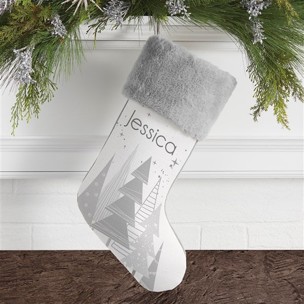 Frosty Neutrals Personalized Christmas Stockings - 21846