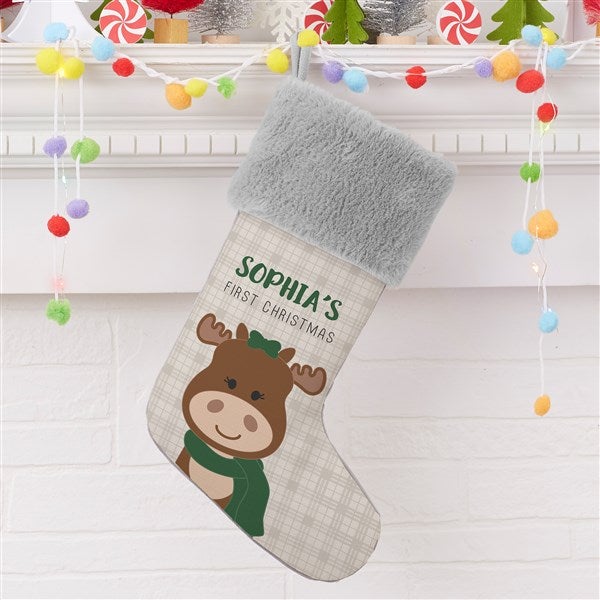 Baby Moose Personalized First Christmas Stockings - 21858