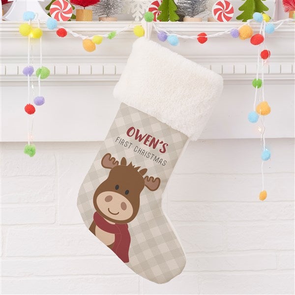 Baby Moose Personalized First Christmas Stockings - 21858