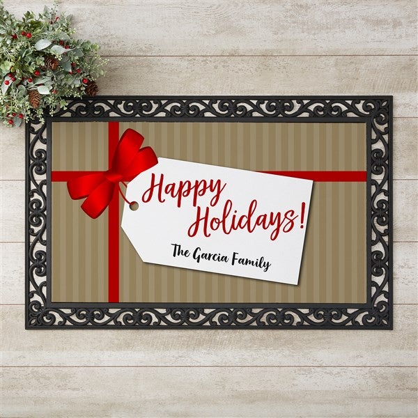 Personalized Holiday Doormats - Gift Tag Greetings - 21867