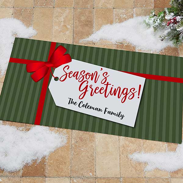 Personalized Holiday Doormats - Gift Tag Greetings - 21867