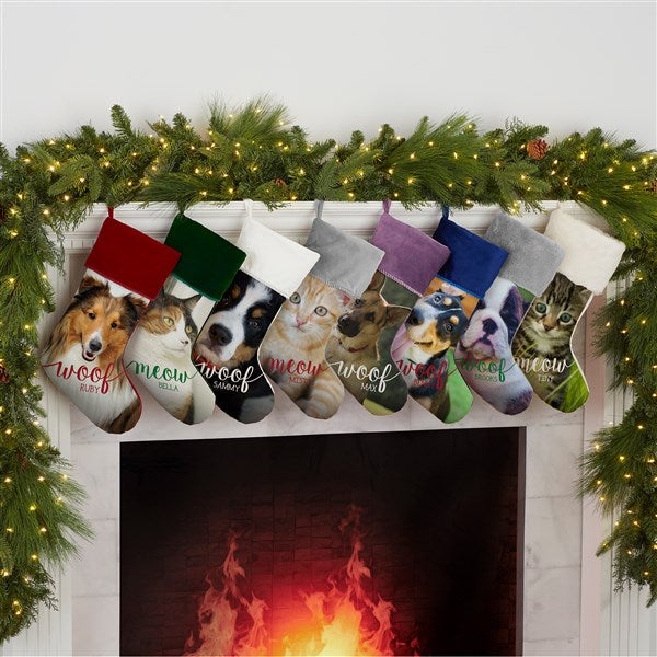 Woof & Meow Personalized Pet Photo Christmas Stockings