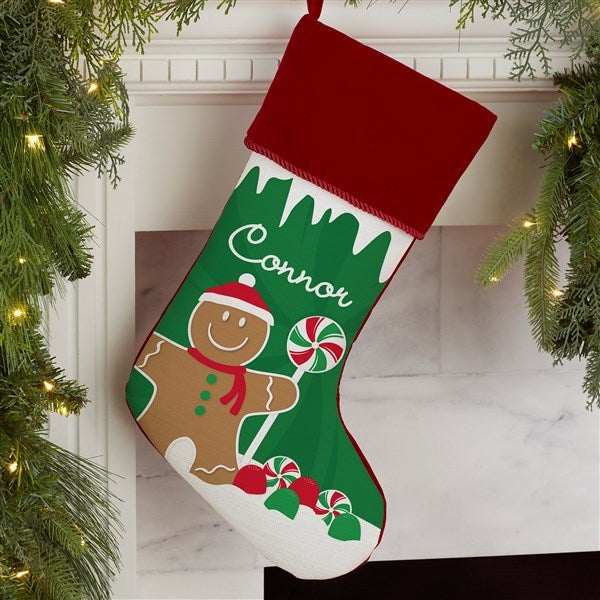 Gingerbread Characters Personalized Christmas Stockings - 21885