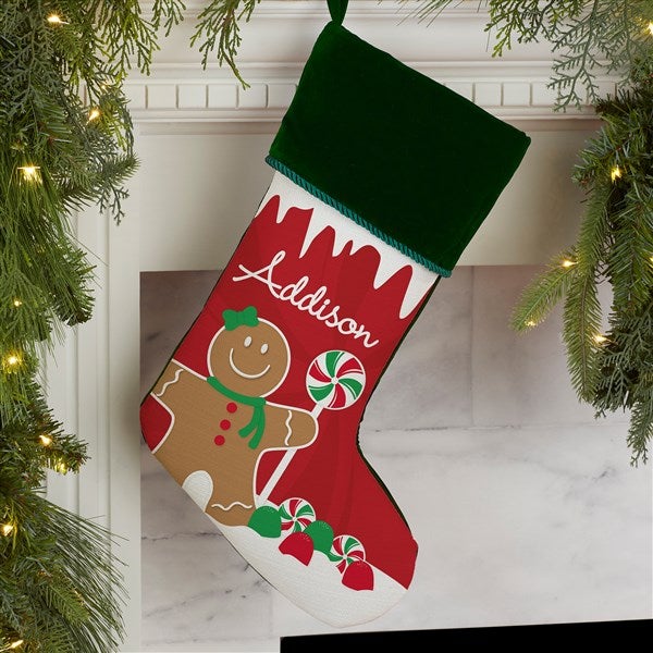 Gingerbread Characters Personalized Christmas Stockings - 21885