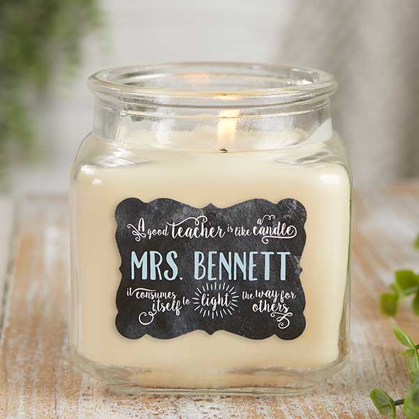 Teachers Light The Way Personalized Scented Glass Candle Jars - 21897